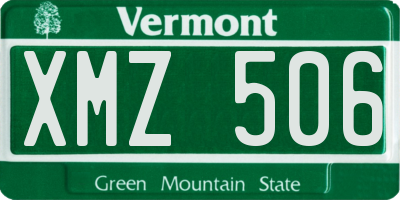 VT license plate XMZ506