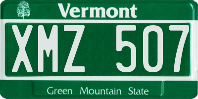 VT license plate XMZ507