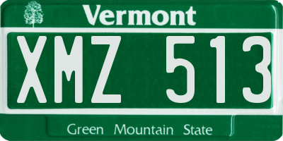 VT license plate XMZ513