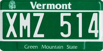 VT license plate XMZ514