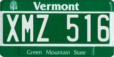 VT license plate XMZ516