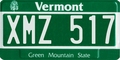 VT license plate XMZ517