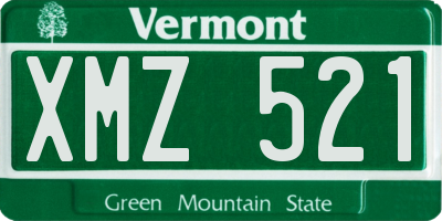 VT license plate XMZ521