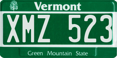 VT license plate XMZ523