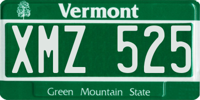 VT license plate XMZ525