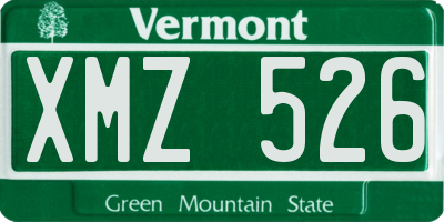 VT license plate XMZ526