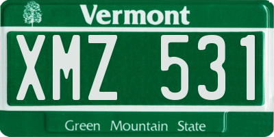 VT license plate XMZ531