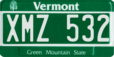 VT license plate XMZ532