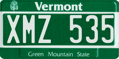 VT license plate XMZ535
