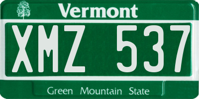 VT license plate XMZ537