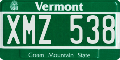 VT license plate XMZ538