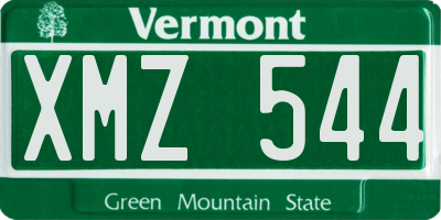 VT license plate XMZ544
