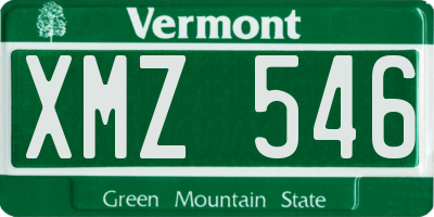 VT license plate XMZ546