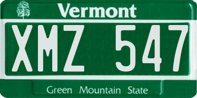 VT license plate XMZ547