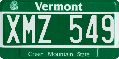 VT license plate XMZ549