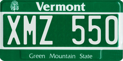 VT license plate XMZ550
