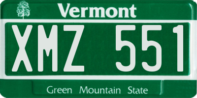 VT license plate XMZ551