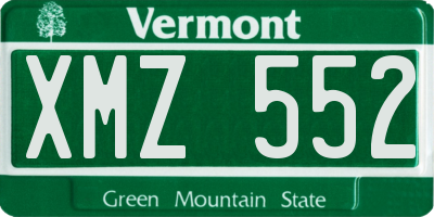 VT license plate XMZ552
