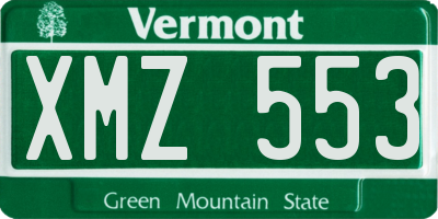 VT license plate XMZ553