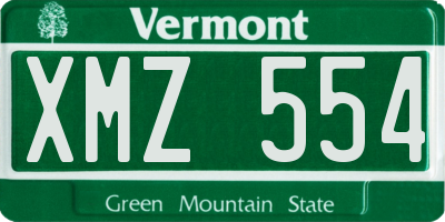 VT license plate XMZ554