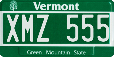 VT license plate XMZ555