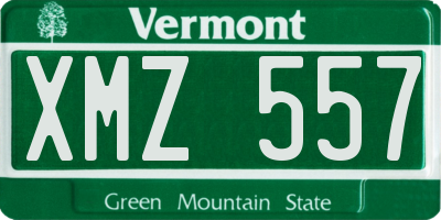 VT license plate XMZ557