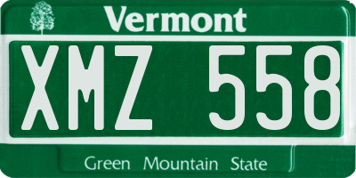 VT license plate XMZ558