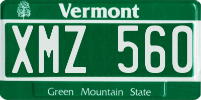 VT license plate XMZ560