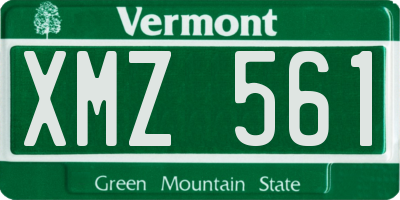 VT license plate XMZ561