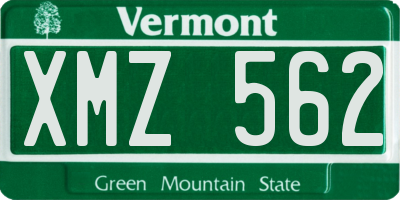 VT license plate XMZ562