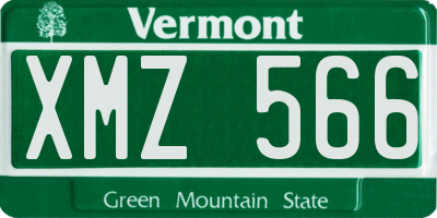 VT license plate XMZ566