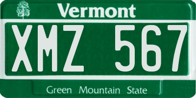 VT license plate XMZ567
