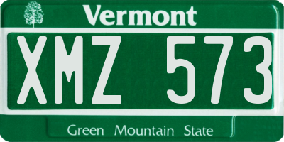 VT license plate XMZ573