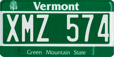 VT license plate XMZ574