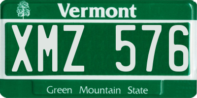 VT license plate XMZ576