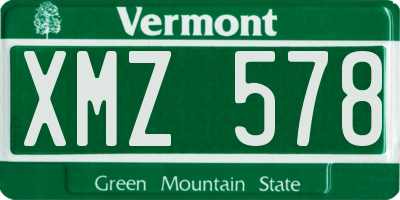 VT license plate XMZ578