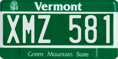 VT license plate XMZ581