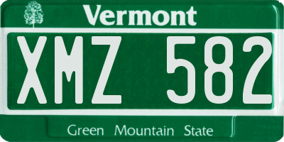 VT license plate XMZ582