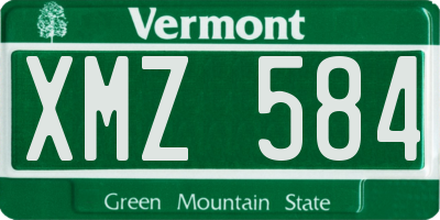 VT license plate XMZ584