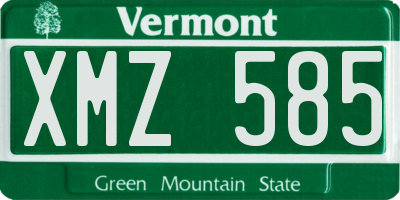 VT license plate XMZ585