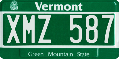 VT license plate XMZ587