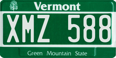 VT license plate XMZ588