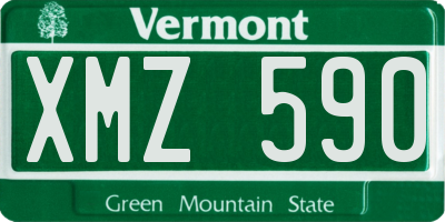 VT license plate XMZ590