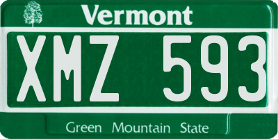 VT license plate XMZ593