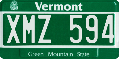 VT license plate XMZ594