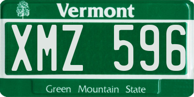 VT license plate XMZ596