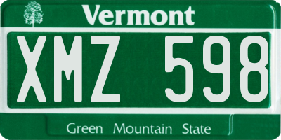VT license plate XMZ598