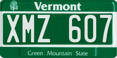 VT license plate XMZ607