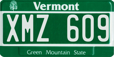 VT license plate XMZ609