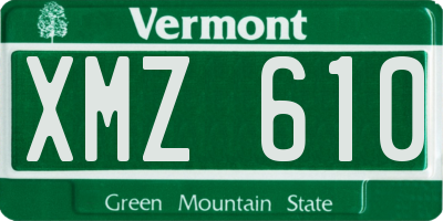 VT license plate XMZ610
